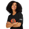 Embers 757 Mermaid Black ribbed neck t-shirt - Image 2